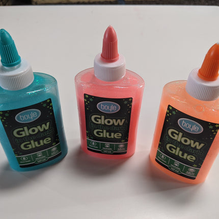 Boyle Glow In The Dark Sparkling Craft Glue Kids Safe 147ml [Colour: Pink]