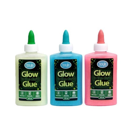Boyle Glow In The Dark Sparkling Craft Glue Kids Safe 147ml [Colour: Orange]