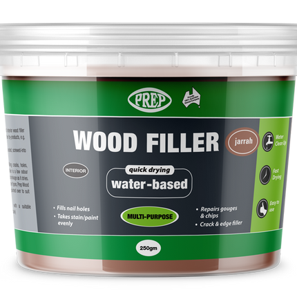 Prep Multipurpose Quick Drying Wood Filler Putty Water Based 250g [Jarrah]