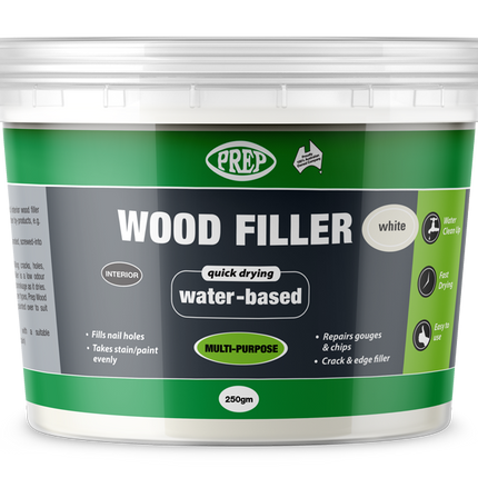 Prep Multipurpose Quick Drying Wood Filler Putty Water Based 250g [White]