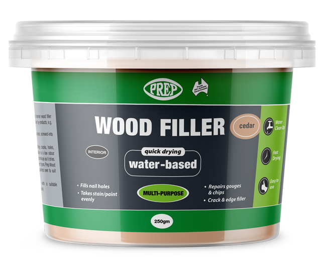 Prep Multipurpose Quick Drying Wood Filler Putty Water Based 250g [Cedar]