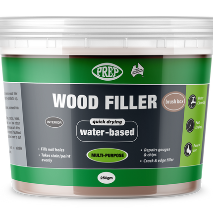 Prep Multipurpose Quick Drying Wood Filler Putty Water Based 250g [Brush-Box]
