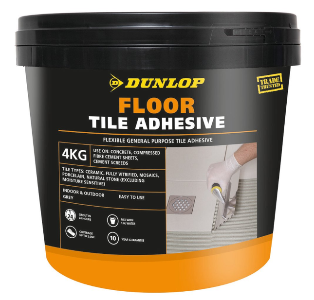 Dunlop Floor Tile Adhesive Versatile Durable Bonding for Indoor Outdoor Floors