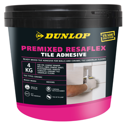 Dunlop Premixed Resaflex Tile Adhesive Ready Mixed 4Kg