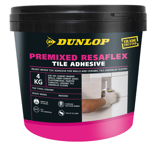Dunlop Premixed Resaflex Tile Adhesive Ready Mixed 4Kg