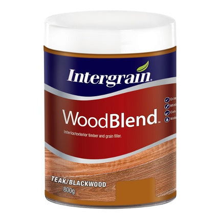 Intergram WoodBlend Timber Grain Wood Filler 800g [Colour: Teak Blackwood]