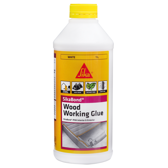 SikaBond PVA Wooworking Glue Interior & Exterior Bottle 1L