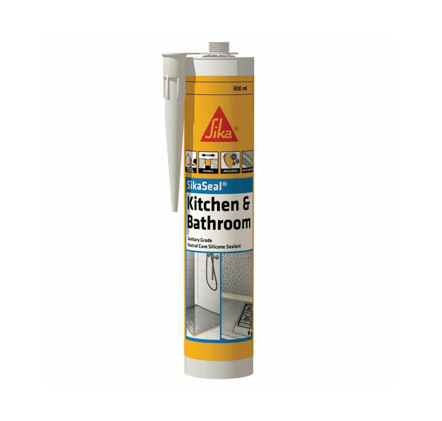 Sikaseal Kitchen and Bathroom Silicone Sealant Sanitary Grade 300ml Almond Ivory