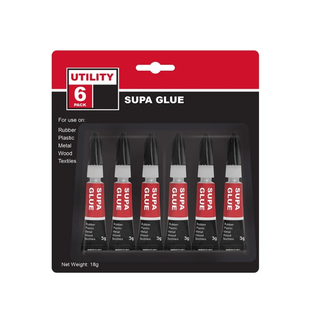Universal Super Glue Bonds In Seconds 6 tubes x 3g