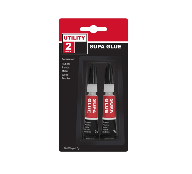 Universal Super Glue Bonds In Seconds 2 tubes x 3g