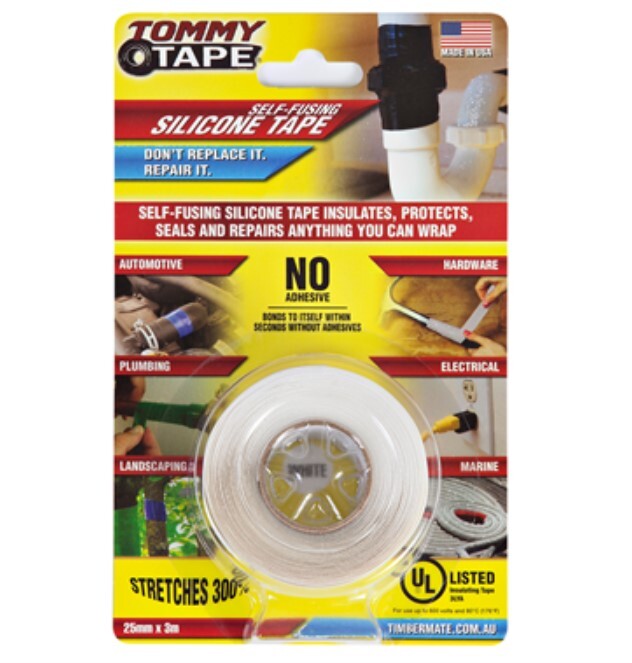 Tommy Tape Self Fusing Silicone Tape Seals And Repairs Waterproof Insulates [Clear x 3m]