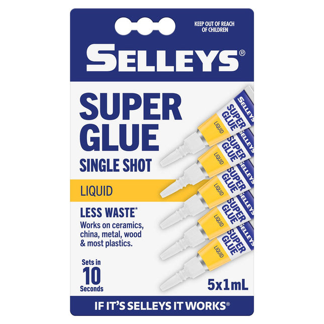 QuickFix 10 Second Supa Glue Mini Tubes 5ml - 5 Packs x 1ml