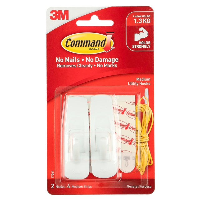 Packshot of Command Medium White Adhesive Hooks 2 Pack