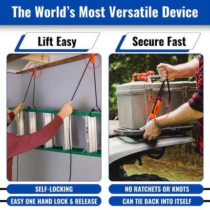 Tie Boss 3/8In Rope Tie Down System with 15ft Rope 136kg Load Capacity