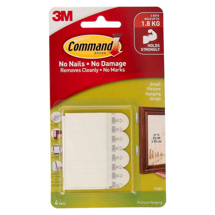 Packshot of Command Small White Adhesive Picture Hanging Strips 4 Pack