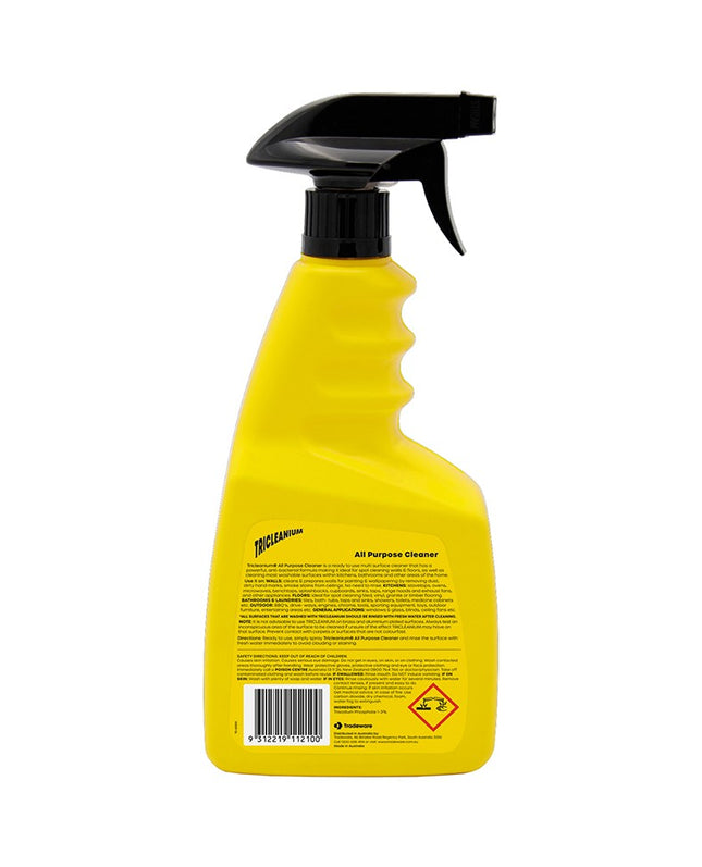 Tricleanium All Purpose Cleaner 750ml, back label with directions for use