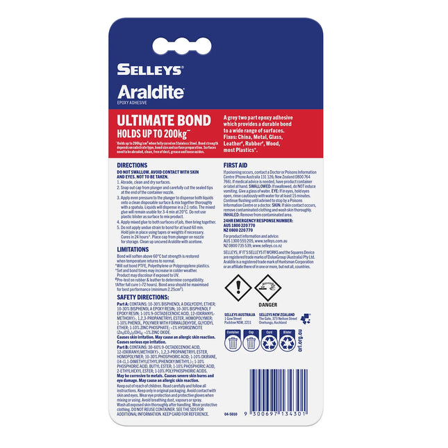 Araldite Ultimate Bond Epoxy Adhesive Holds Up to 200Kg Durable Tug & Snap Proof 30ml