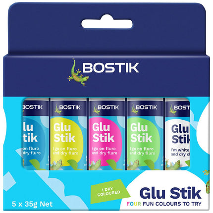Bostik Glu Stik Rainbow Colours Glue Sticks 5 Pack 35g