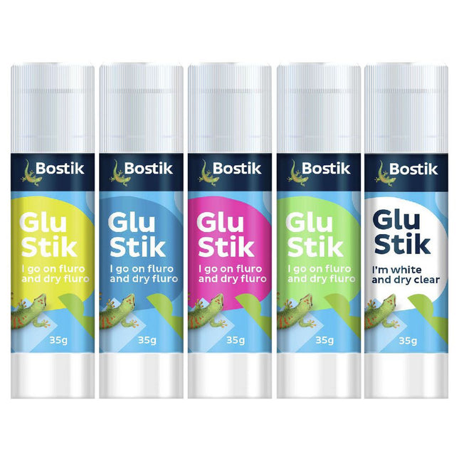 Bostik Glu Stik Rainbow Colours Glue Sticks 5 Pack 35g