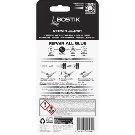 Bostik Repair All Multi-Purpose Adhesive 20ml