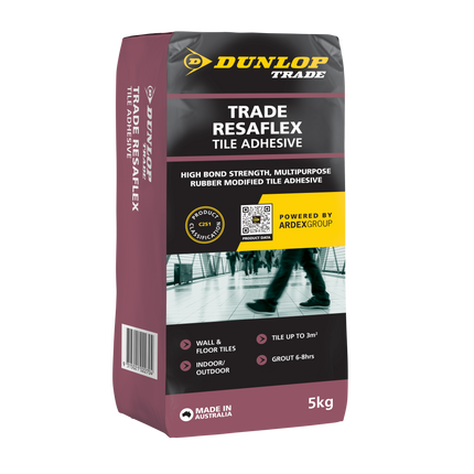 Dunlop Trade Resaflex rubber modified tile adhesive bag