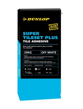 Dunlop Super Tileset Plus 20kg cement based tile adhesive bag