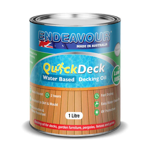 Prep Endeavour QuickDeck Water Based Decking Oil Fast Drying Low VOC 1L
