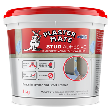 Plastermate Stud Adhesive 1kg tub, front view