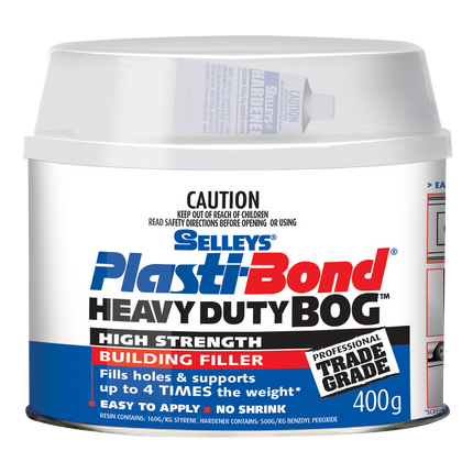 Selleys Plasti-Bond Heavy Duty Bog Two Part Polyester Filler 400g [Off White]
