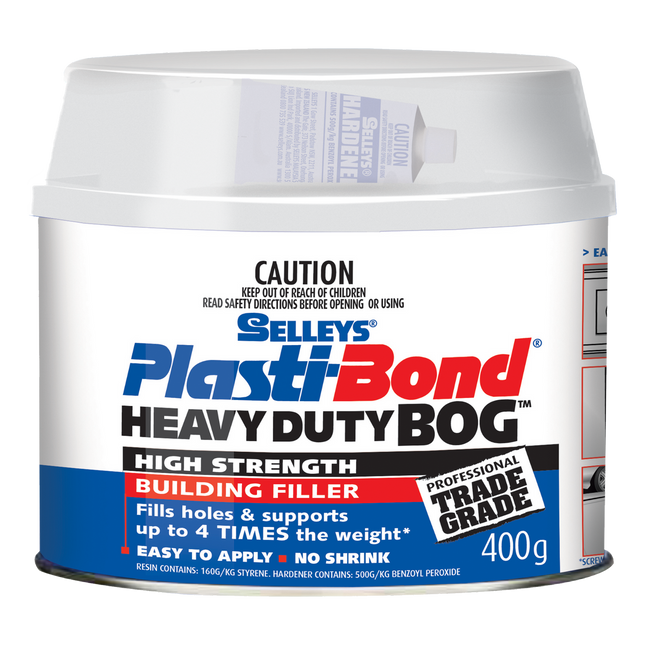 Selleys Plasti-Bond Heavy Duty Bog Two Part Polyester Filler 400g [Off White]