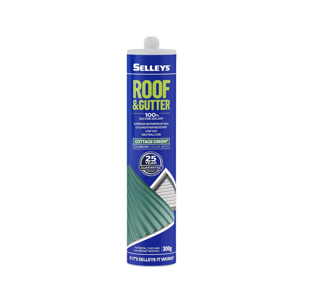 Selleys Roof & Gutter Silicone Sealant Cottage Green 300g