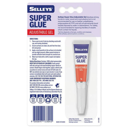 Selleys Super Gel Glue Adjustable 30sec 3g