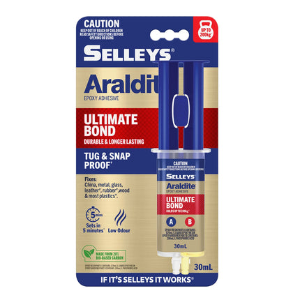 Araldite Ultimate Bond Epoxy Adhesive Holds Up to 200Kg Durable Tug & Snap Proof 30ml