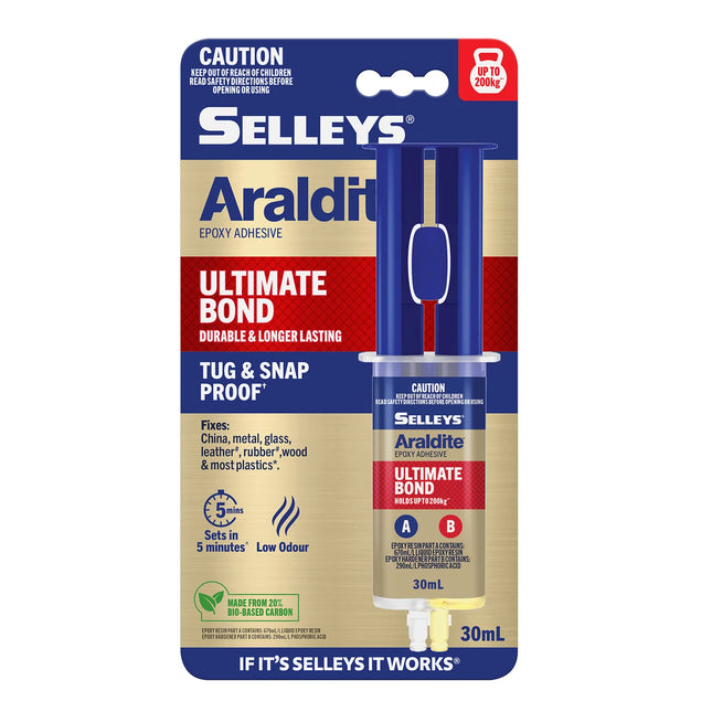 Araldite Ultimate Bond Epoxy Adhesive Holds Up to 200Kg Durable Tug & Snap Proof 30ml