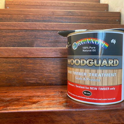 Timber stairs treated with Organoil Woodguard