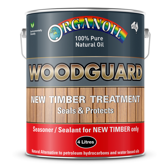Organoil Woodguard 4 litre can, front view