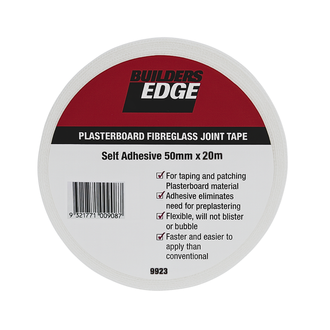 Packshot of Builders Edge Fibreglass Joint Tape for Plaster Reinforcement 50mm x 20m
