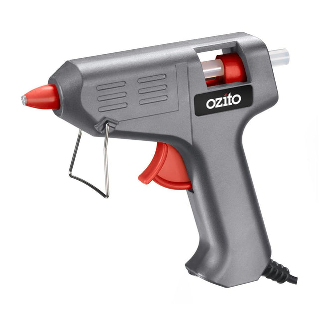 Packshot of Ozito 10W Trigger Feed Hot Glue Gun for Craft & Repairs
