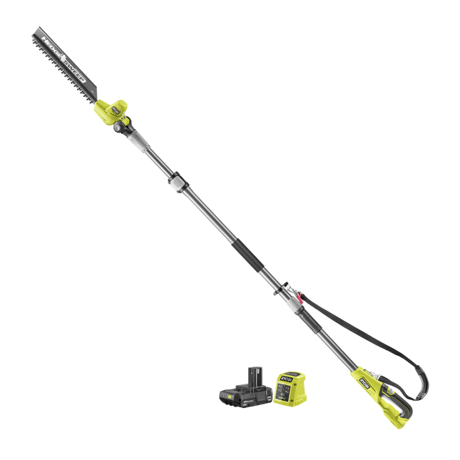 Packshot of Ryobi 18V ONE+ EZ REACH Pole Hedge Trimmer 40cm Kit R18PHT132 for Tall Hedges