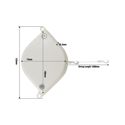 Adoored Ezi-Close white plastic screen door closer for lightweight sliding fly screen doors (2)