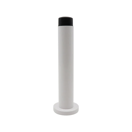 Adoored 110mm white Monument door stop, wall mounted with soft rubber tip
