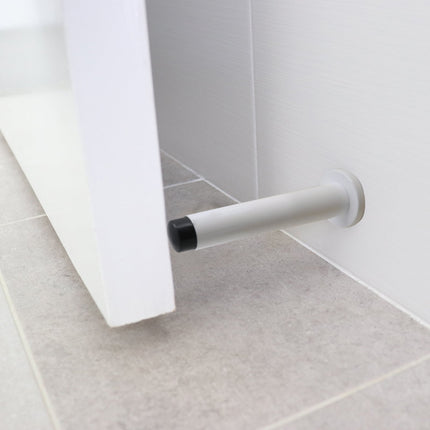 Adoored 110mm white Monument door stop, wall mounted with soft rubber tip (3)