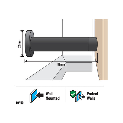 Adoored Monument black 85mm door stop 6 pack (3)