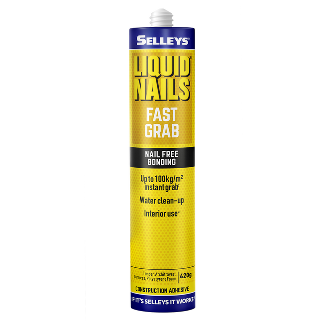 Selleys Fast Grab Liquid Nails High Strenght Construction Adhesive Cartridge 420g