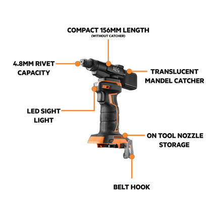AEG 18V 4.8mm Compact Rivet Gun skin only, model BPN18-0 (2)