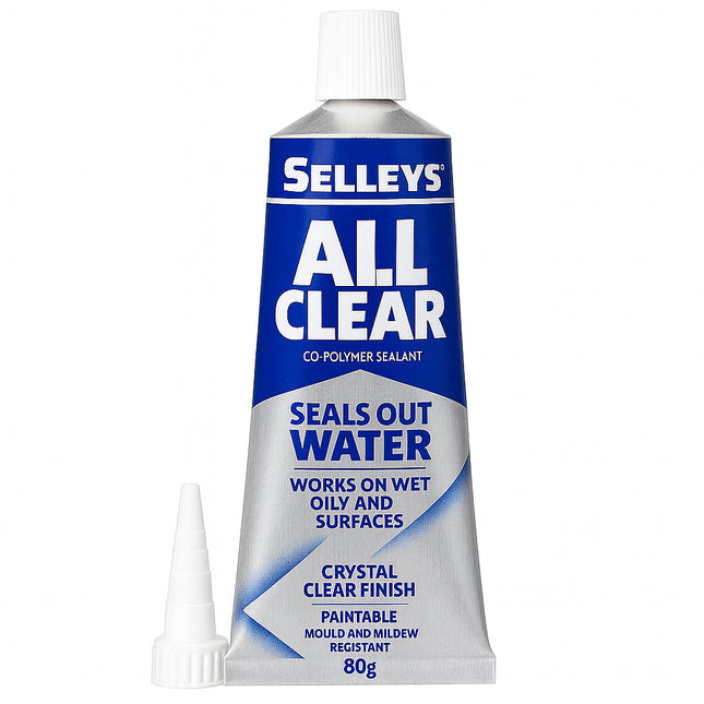 Selleys ALL CLEAR Sealant works on Wet Oily Dirty Surfaces Paintable 80g
