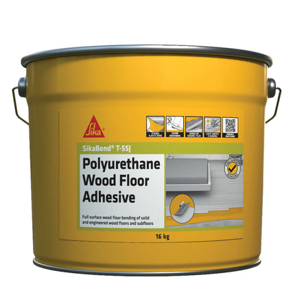 Sika SikaBond T-55(J) elastic wood flooring adhesive, 16 kg pail, ochre
