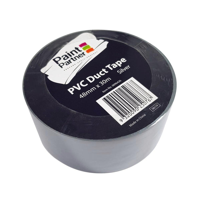 Packshot of Paint Partner Silver PVC Duct Tape For General Repairs 48mm x 30m