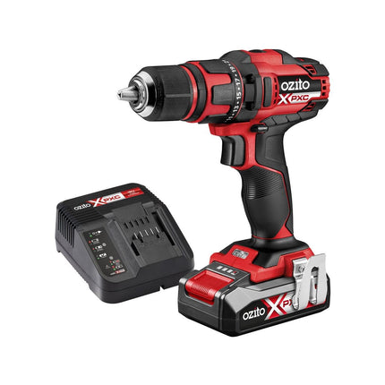 Packshot of Ozito PXC 18V Cordless Drill Driver Starter Kit with Battery & Charger