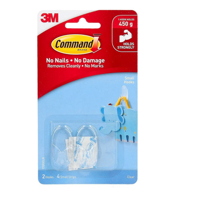 Packshot of Command Small Clear Adhesive Wall Hooks 2 Pack